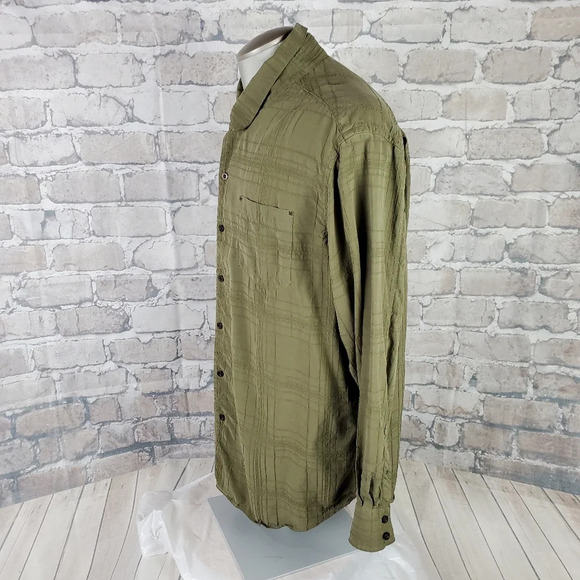 Tommy Bahama  Shirt Olive Green Silk Button Front XLX - Picture 11 of 13